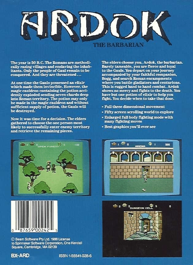Barbarian box art for Commodore 64